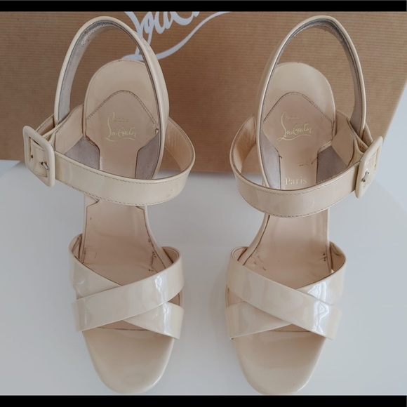 Christian Louboutin Cream Patent Leather size 7 - Picture 2 of 7